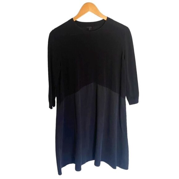 COS Dark Navy Mixed Media Dress Medium - Picture 1 of 3